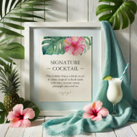Letrero de Cóctel Signature de Boda Tropical