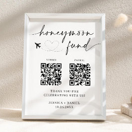 Póster Letrero de Código QR para Fondo de Luna de Miel – 