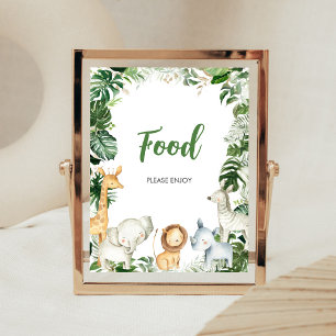 Póster Letrero de comida para Baby Shower de Wild One Saf