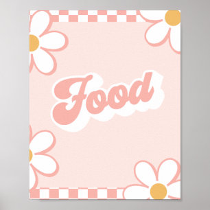 Póster Letrero de comida para baby shower Groovy
