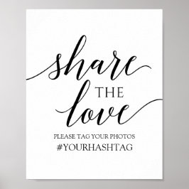 Póster Letrero de Comparte el Amor | Caligrafía Romántica