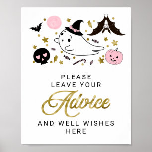 Póster Letrero de Consejos para Baby Shower de Niña Fanta