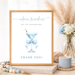 Póster Letrero de Consejos para Baby Shower de Niño Dusty