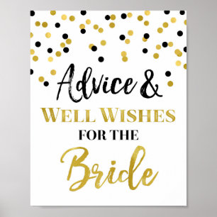 Póster Letrero de Consejos para la Novia con Confeti Dora