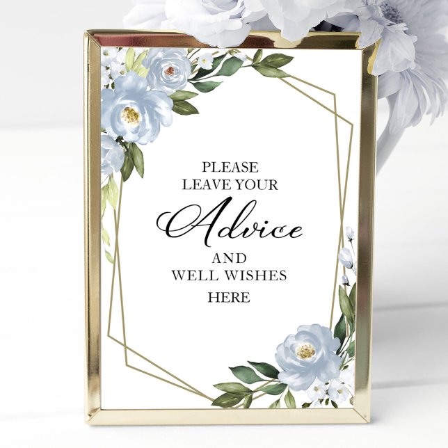 Póster Letrero de consejos y buenos deseos en azul polvor (Subido por el creador)