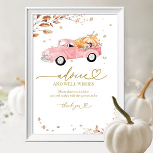 Póster Letrero de consejos y deseos para baby shower de c