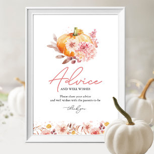 Póster Letrero de consejos y deseos para baby shower de c
