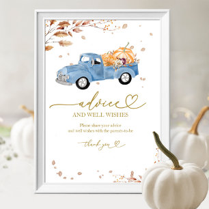 Póster Letrero de consejos y deseos para baby shower de n