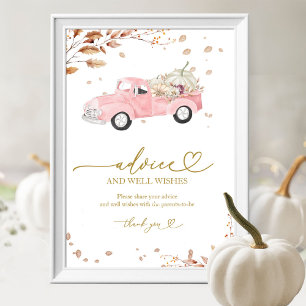 Póster Letrero de consejos y deseos para baby shower de P