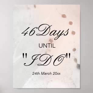 Póster Letrero de Cuenta Regresiva para Boda