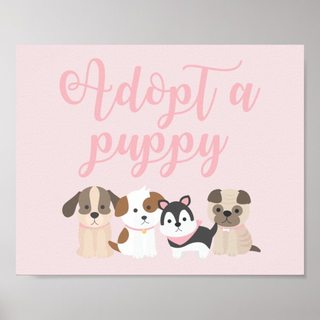 Póster Letrero de Cumpleaños de Cachorro Adoptar un Cacho (Frente)