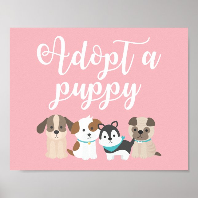 Póster Letrero de Cumpleaños de Cachorro Adoptar un Cacho (Frente)