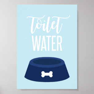 Póster Letrero de cumpleaños de cachorro Agua de inodoro 