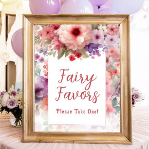 Póster Letrero de Cumpleaños de Jardín Fairycore con Favo
