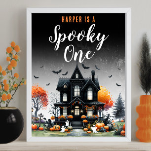 Póster Letrero de Cumpleaños número 1 de Spooky One Hallo