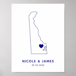 Póster Letrero de Delaware, Bienvenida de Boda o Recepció