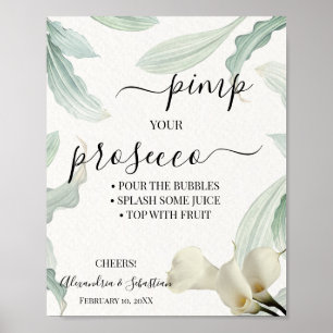 Póster Letrero de Desayuno Nupcial Calla Lily Pimp your P