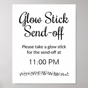 Póster Letrero de Despedida con Pulseras Luminosas en la