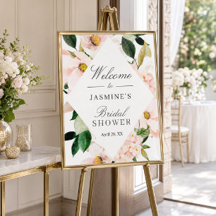 Póster Letrero de Despedida de Soltera con Hortensias Ros