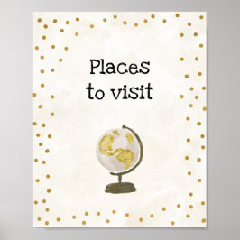 Póster Letrero de Despedida de Soltera con tema de Viajes