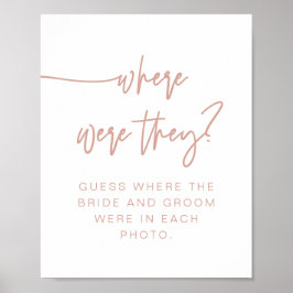 Póster Letrero de dónde estuvieron MARLO Boho Rubor Rosa