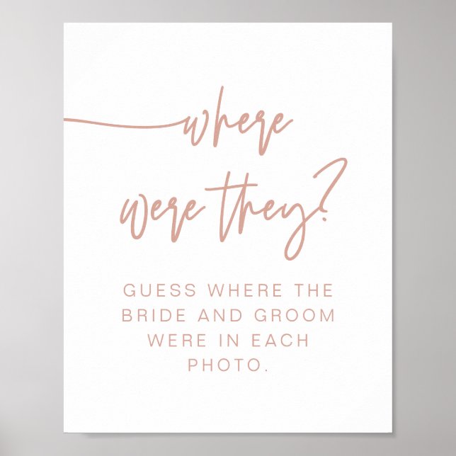 Póster Letrero de dónde estuvieron MARLO Boho Rubor Rosa (Frente)