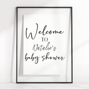 Póster Letrero de ducha con letra script simple moderna n