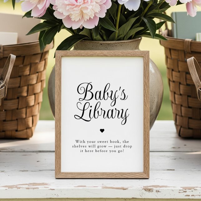 Póster Letrero de ducha de bebé 'Biblioteca del bebé' min (Subido por el creador)