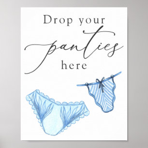 Póster Letrero de ducha de lencería Deja tus bragas aquí