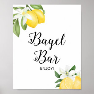 Póster Letrero de Ducha de Limón Cítrico de Bagel Bar