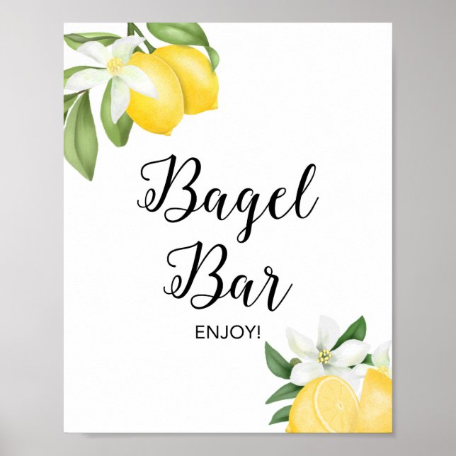 Póster Letrero de Ducha de Limón Cítrico de Bagel Bar (Frente)