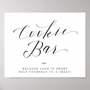 Póster Letrero de Ducha de Novia o Boda Cookie Bar Chic