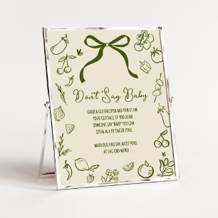 Póster Letrero de Ducha No Digas Bebé de Sage Cultivado L