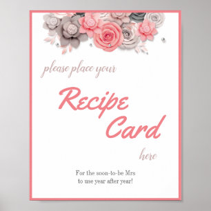 Póster Letrero de ducha para tarjeta de receta