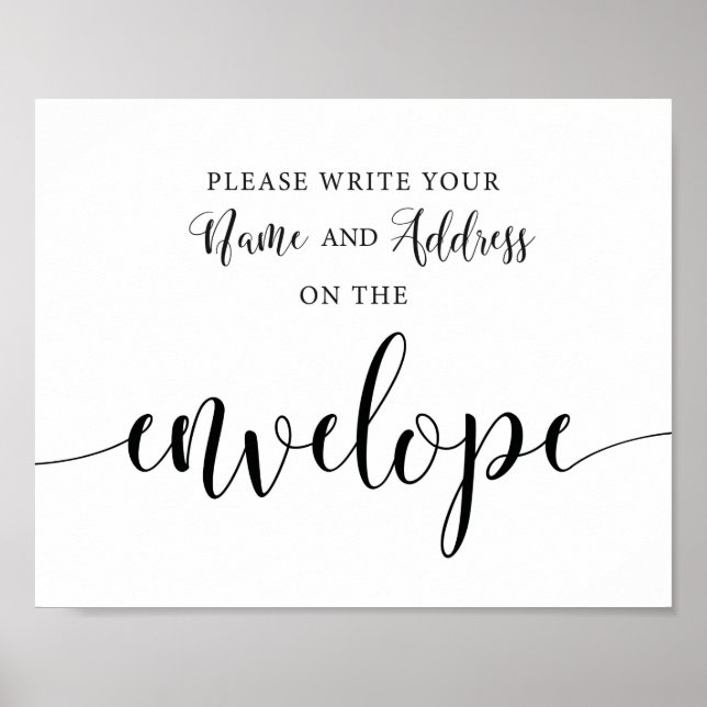 Póster Letrero de Escribir Tu Dirección para Boda Rústica (Frente)