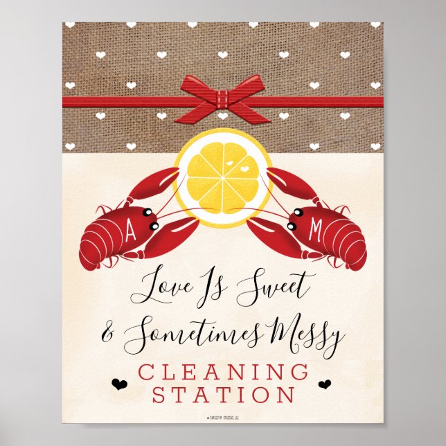 Póster Letrero de Estación de Limpieza de Hervido de Cang (Frente)