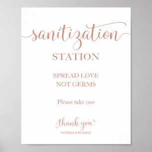 Póster Letrero de estación de sanitización Difunde amor n