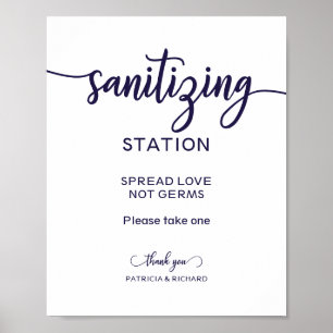 Póster Letrero de estación de sanitización Difunde amor n