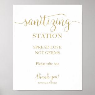 Póster Letrero de estación de sanitización Difunde amor n