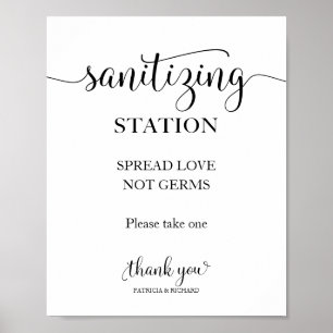 Póster Letrero de estación de sanitización Difunde amor n