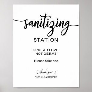Póster Letrero de estación de sanitización Difunde amor n