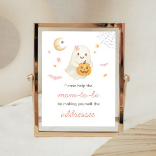 Póster Letrero de estación de sobres Pink Halloween Littl