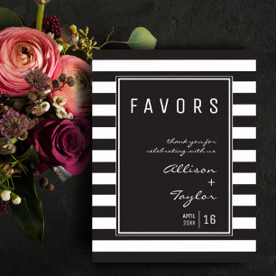 Póster Letrero de Favor de Boda Minimalista de Raya Blanc
