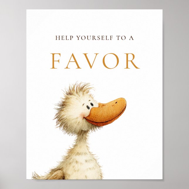Póster Letrero de Favor de Ganso Tonto Baño de Bebé (Frente)