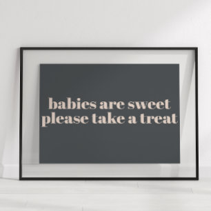 Póster Letrero de Favor para Baby Shower con Tipografía B
