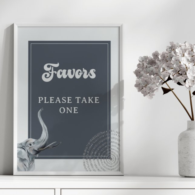 Póster Letrero de Favores para Baby Shower de Elefante Sa (Subido por el creador)