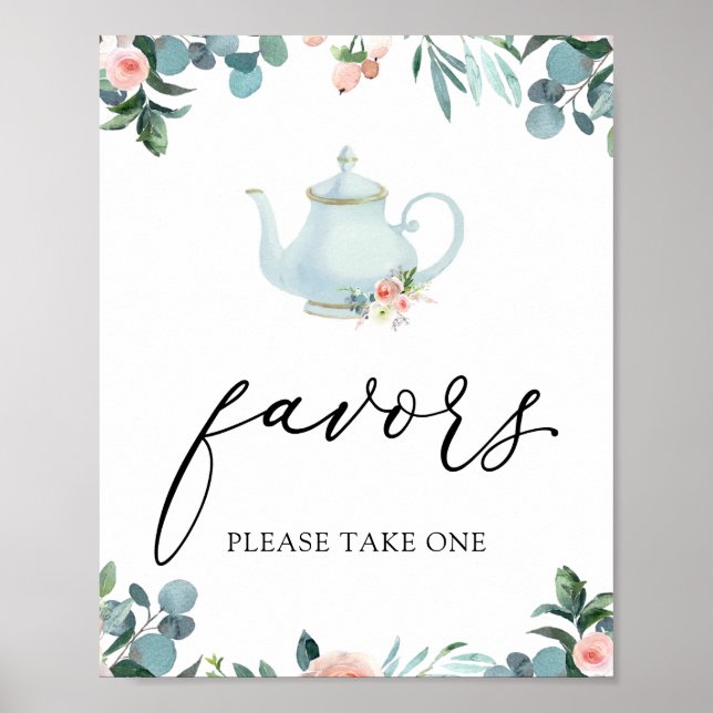Póster Letrero de Favores para el Té (Frente)