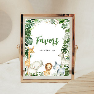 Póster Letrero de Favoritos de Baby Shower de Wild One Sa