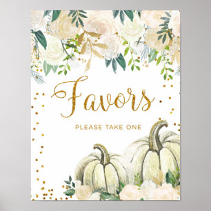 Póster Letrero de Favoritos de Fiesta de Calabaza Dorada 