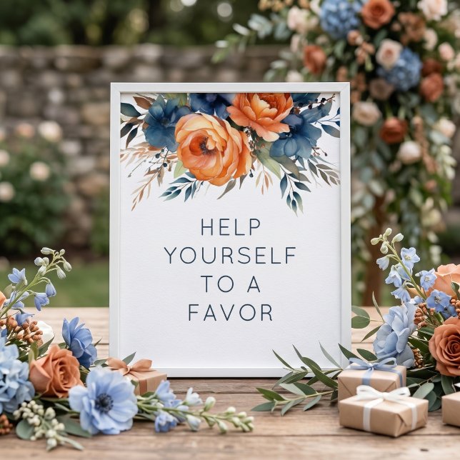 Póster Letrero de Favoritos de Florales Naranja Quemada d (Subido por el creador)
